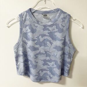 AYBL | Blue Camo Athletic Cropped Tank Top M